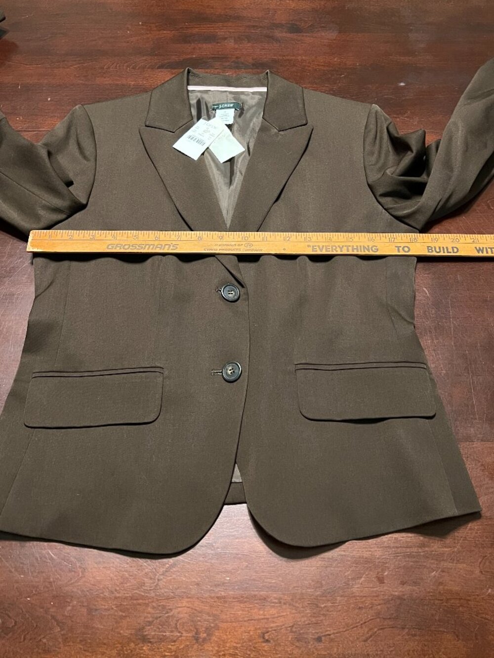 VTG J CREW WOOL CREPE BLAZER COCOA BROWN SIZE 8/10 WITH TAGS - Picture 8 of 11